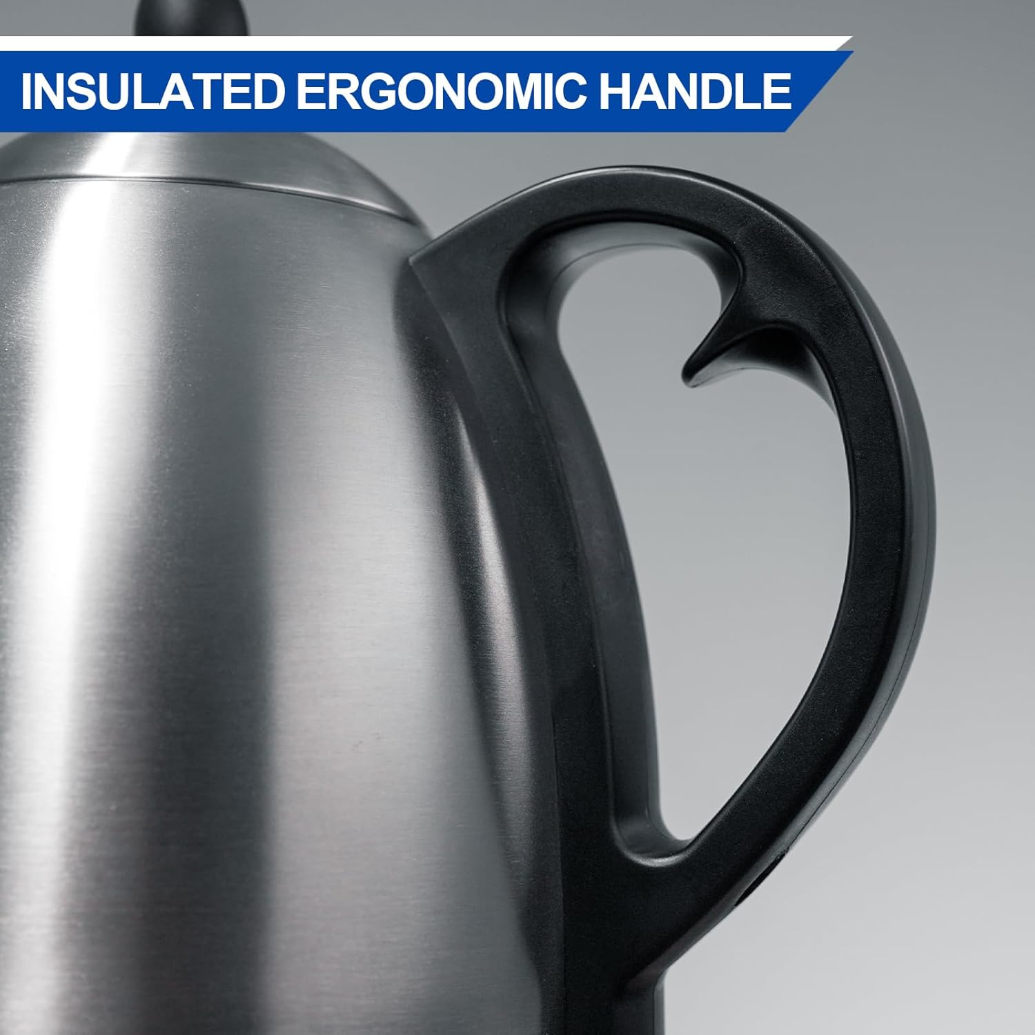 Stainless steel Bonavita gooseneck electric kettle with LED temperature display panel — view 2