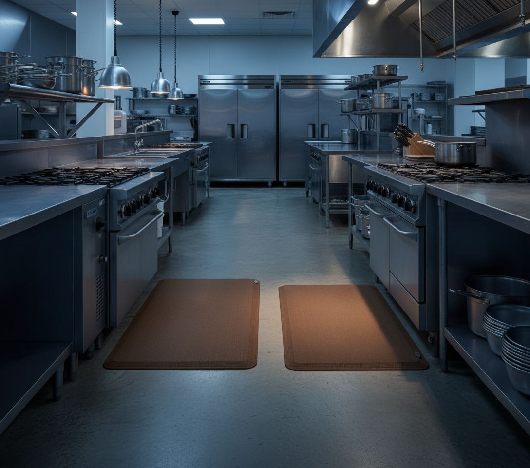 Linen truffle silicone anti-fatigue kitchen mat set, 20x36 and 20x48 inches — view 6