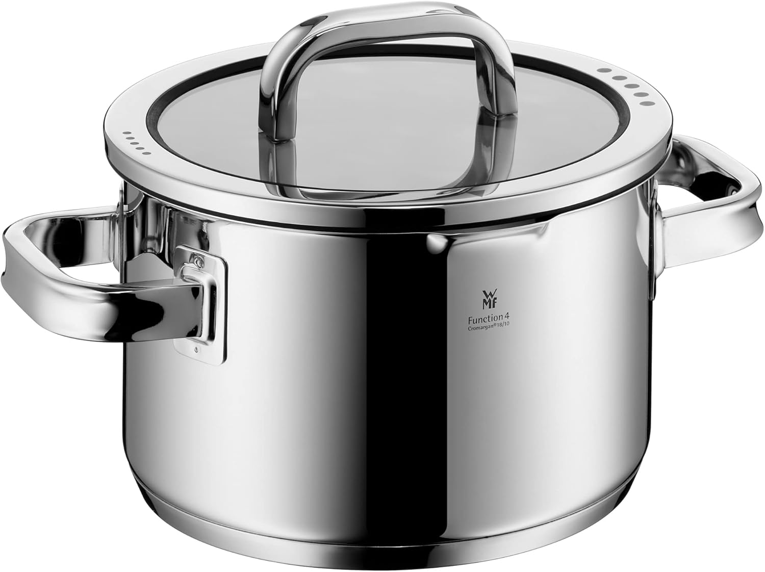 Stainless steel cookware set with transparent steamer insert, 5-piece collection for professional cooking โ view 3