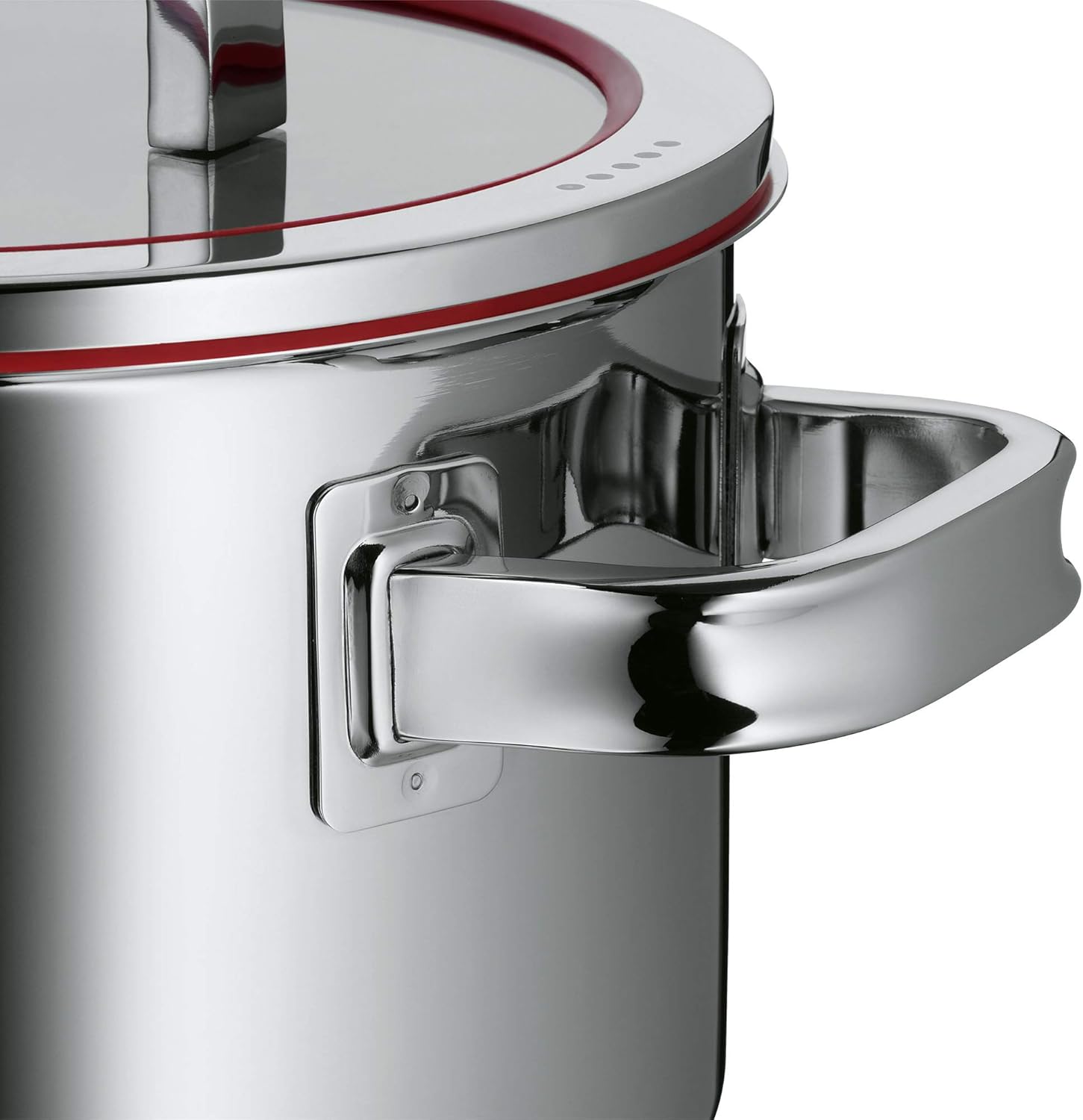 Stainless steel cookware set with transparent steamer insert, 5-piece collection for professional cooking โ view 5