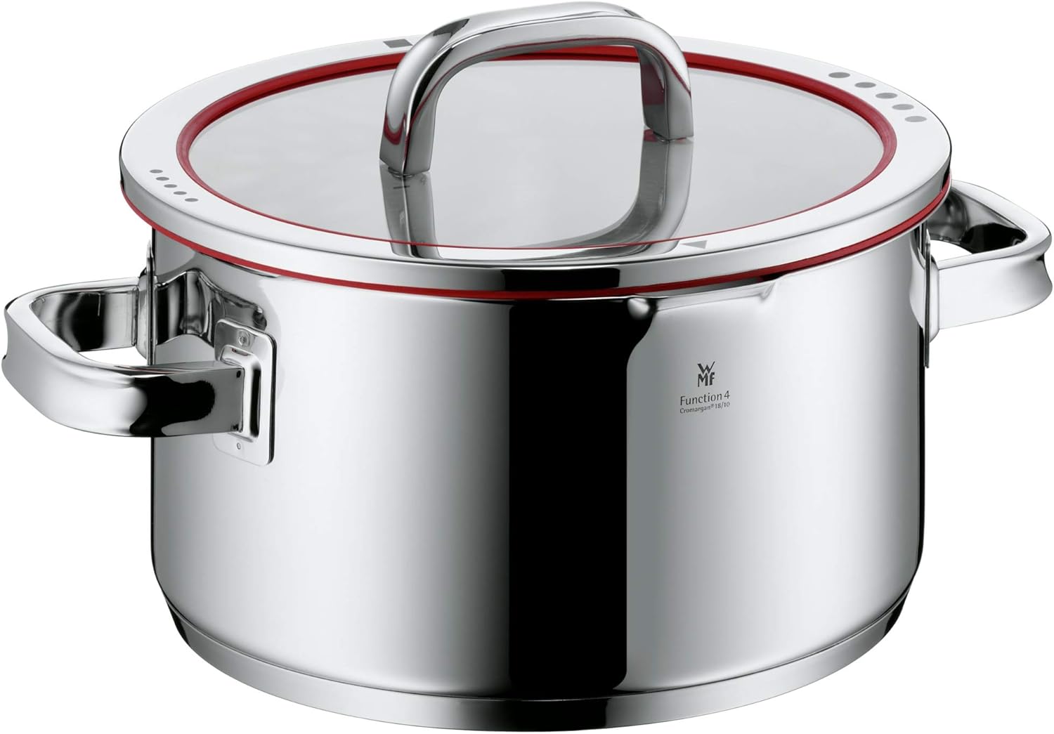 5-piece stainless steel cookware set with transparent steamer insert and lid, professional kitchen style — view 3