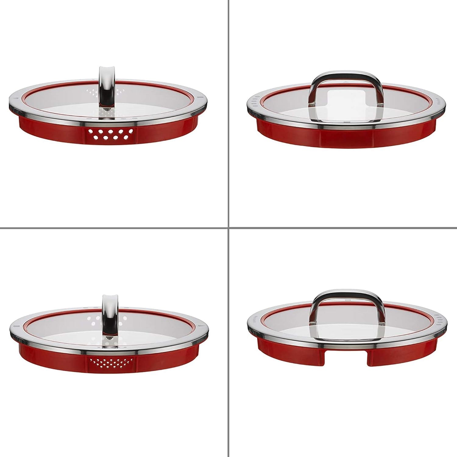 5-piece stainless steel cookware set with transparent steamer insert and lid, professional kitchen style — view 4