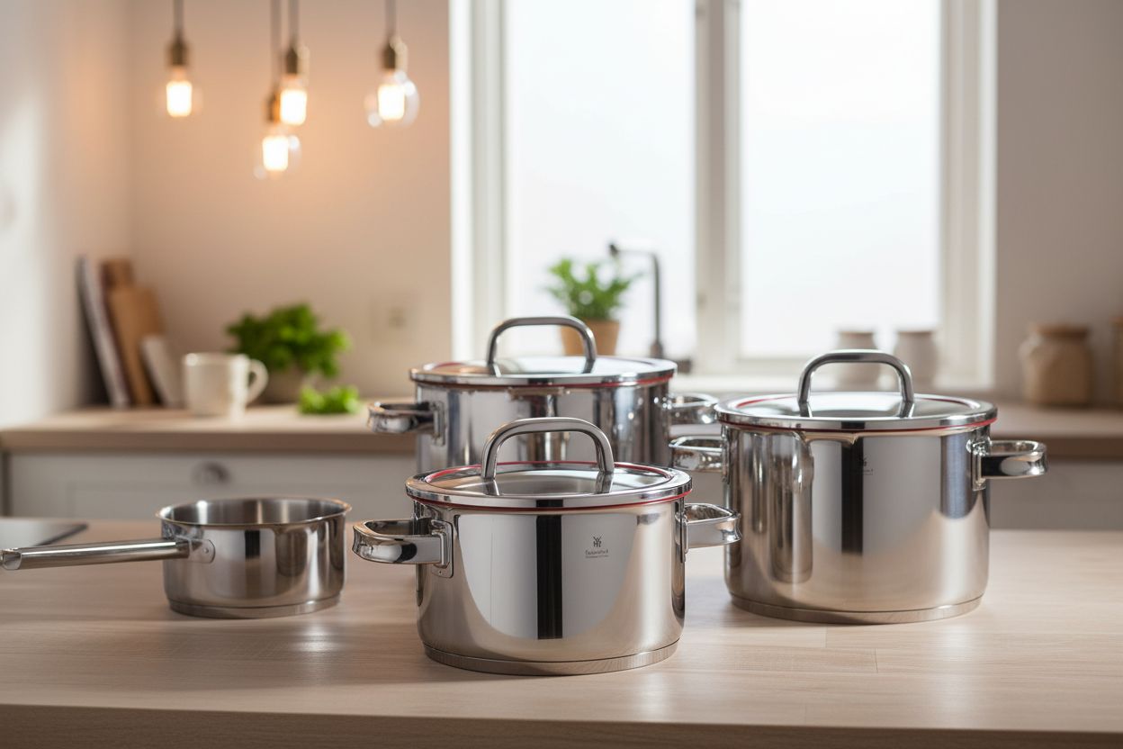 5-piece stainless steel cookware set with transparent steamer insert and lid, professional kitchen style — view 5b