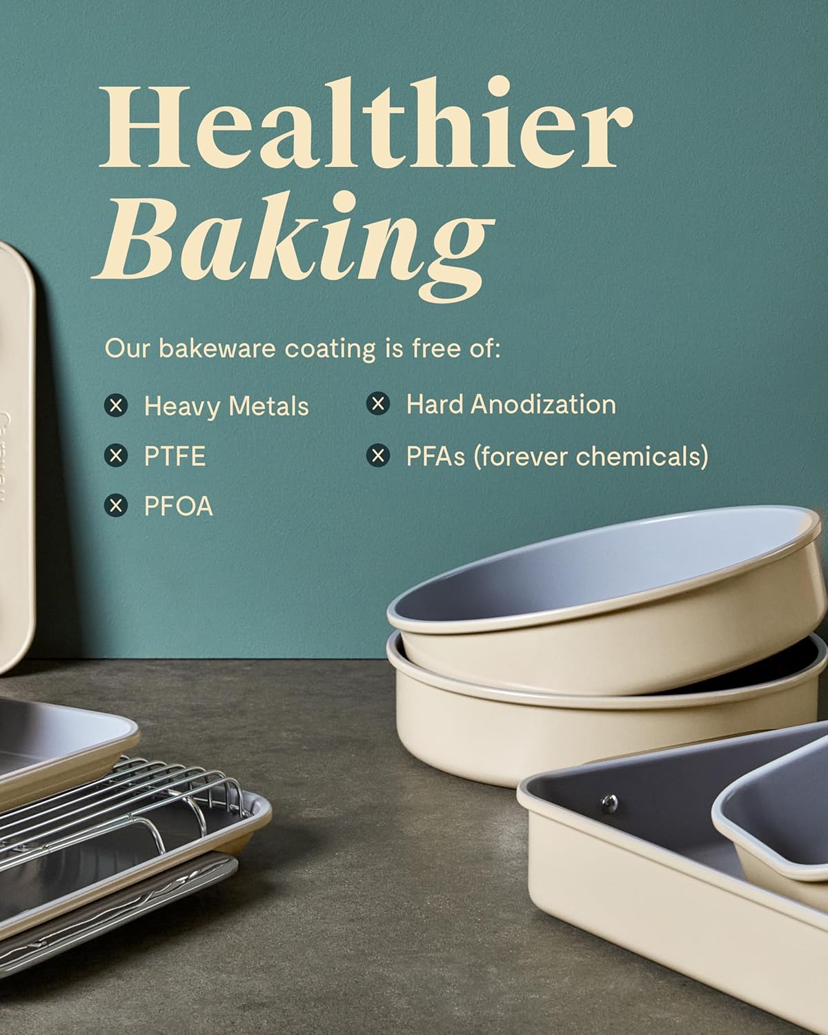Cream ceramic 12-cup muffin pan with nonstick coating — view 2