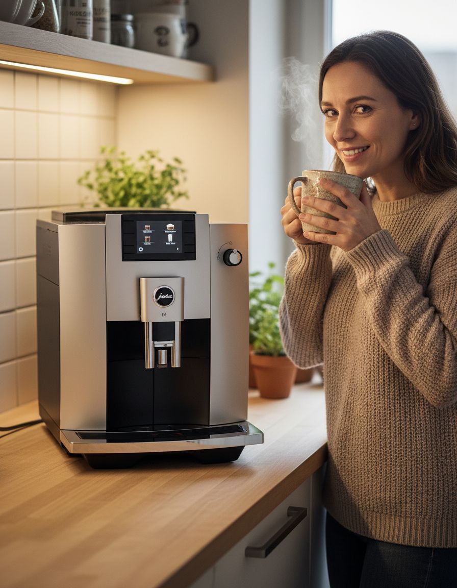 Stainless steel countertop espresso machine with integrated grinder and steam wand — view 2