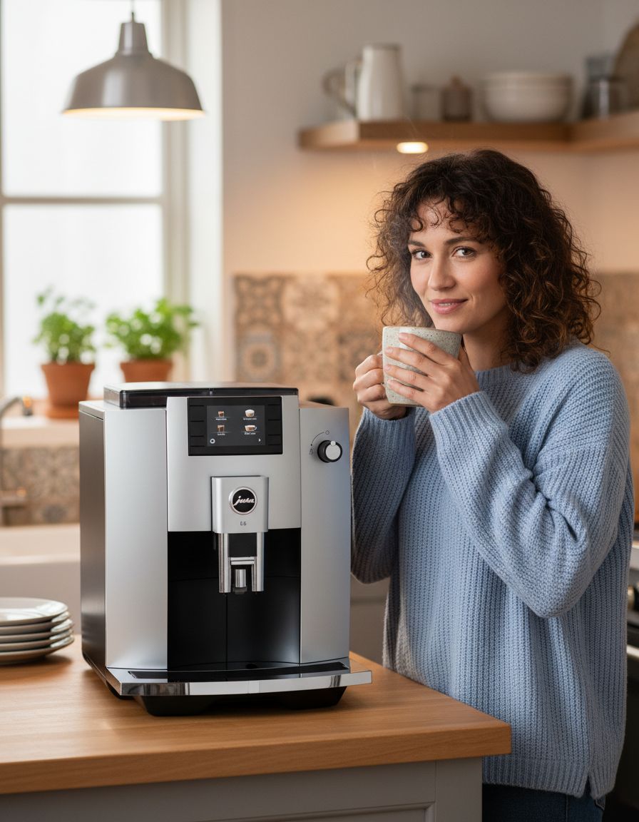 Stainless steel countertop espresso machine with integrated grinder and steam wand — view 3a