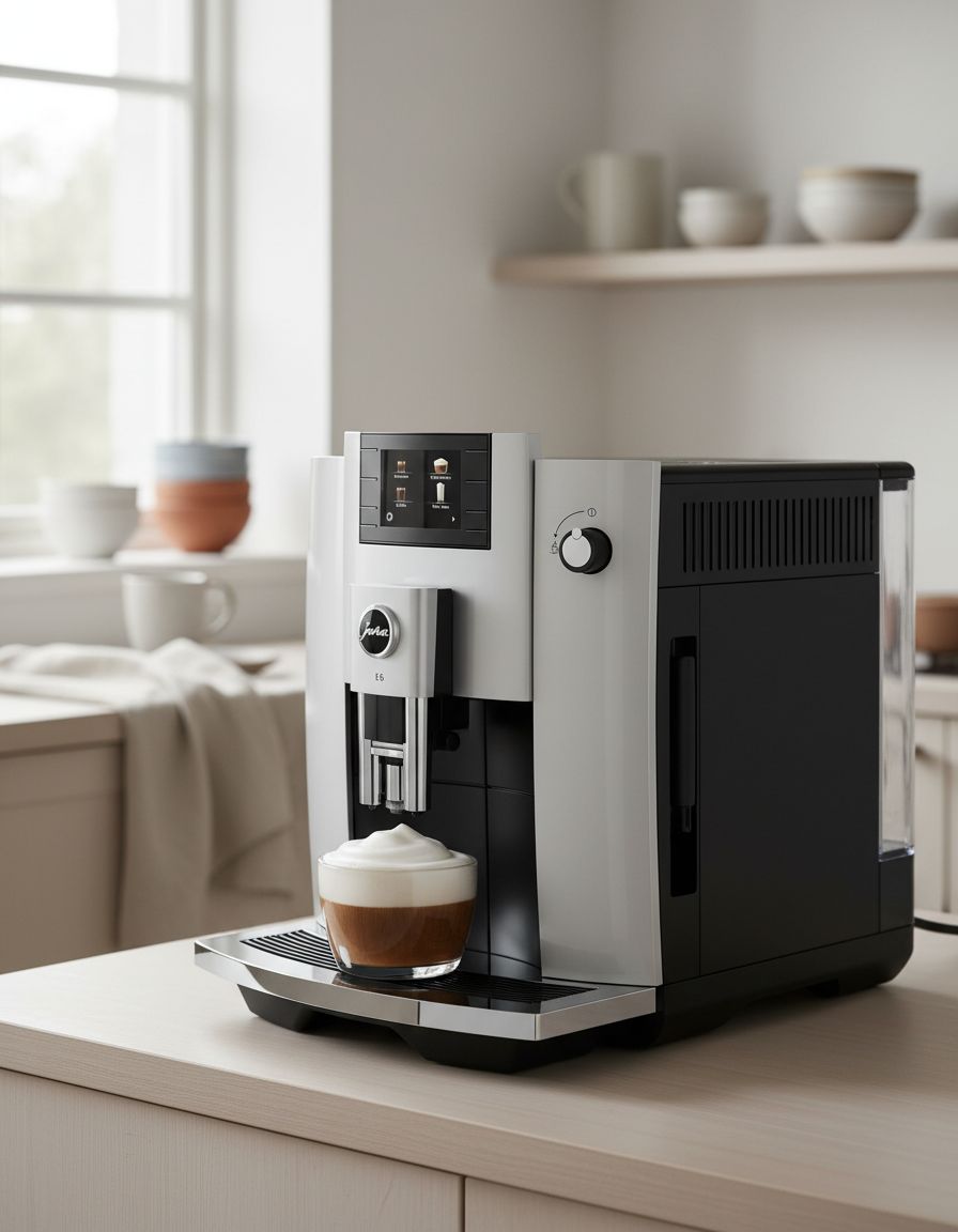 Stainless steel countertop espresso machine with integrated grinder and steam wand — view 6