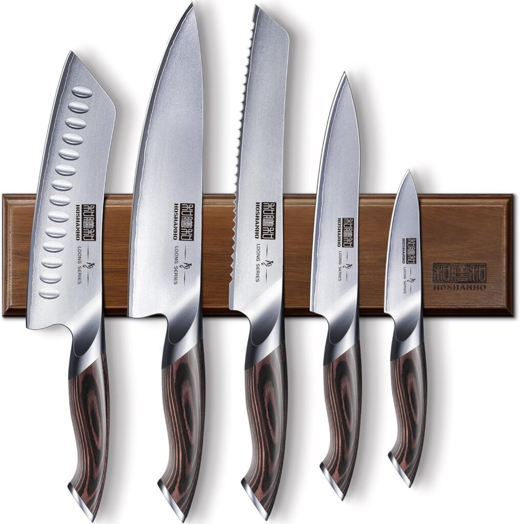 Japanese Stainless Steel Knife Set with Magnetic Holder 2026