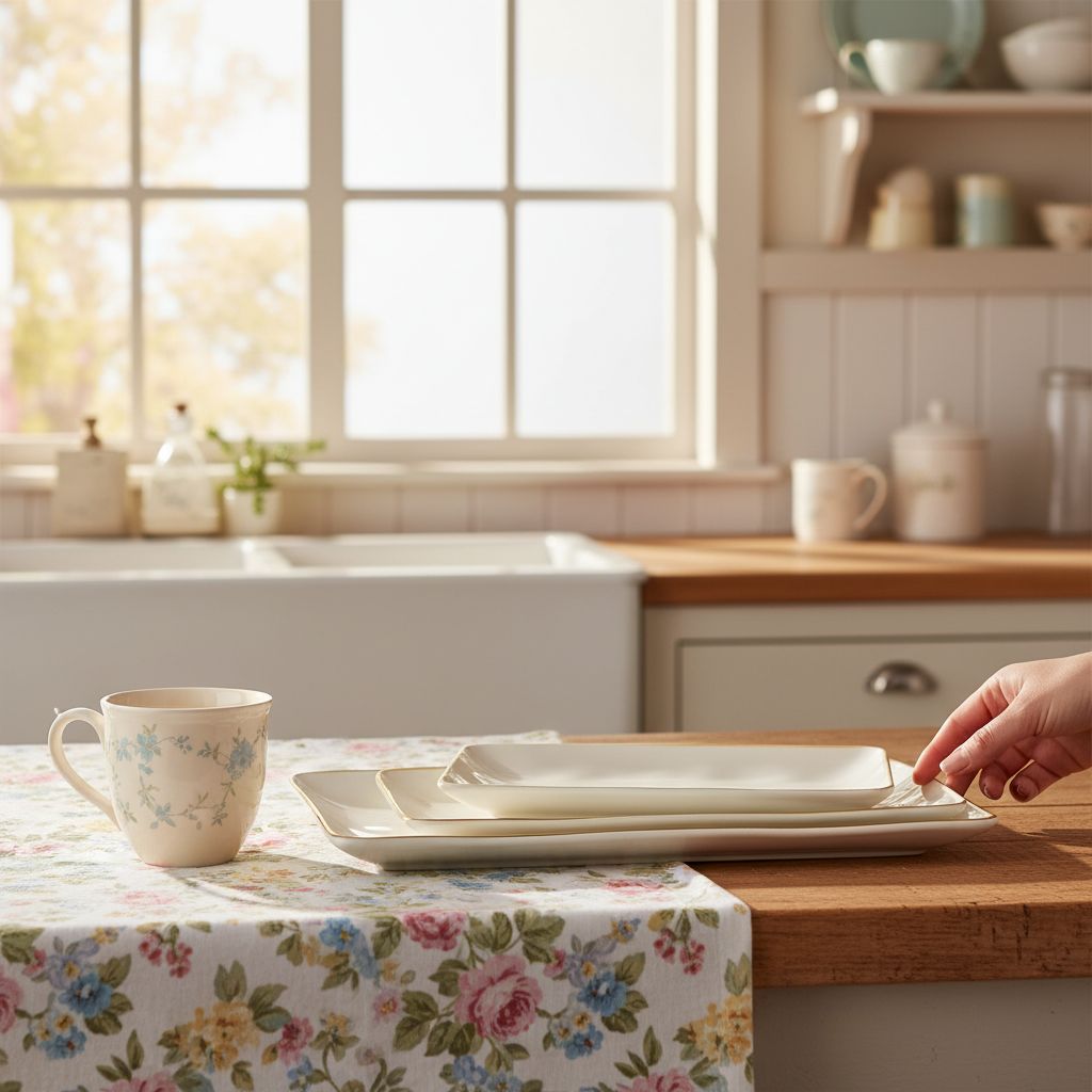 Rectangular stoneware serving platter in vanilla white, three-piece set for entertaining — view 4