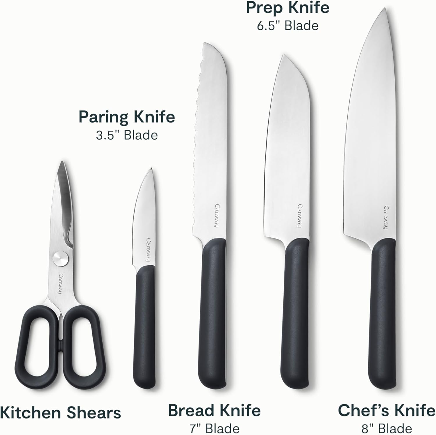 Caraway 14-piece kitchen prep set with German steel knives and FSC-certified birch wood handles in charcoal with wooden organizer — view 3