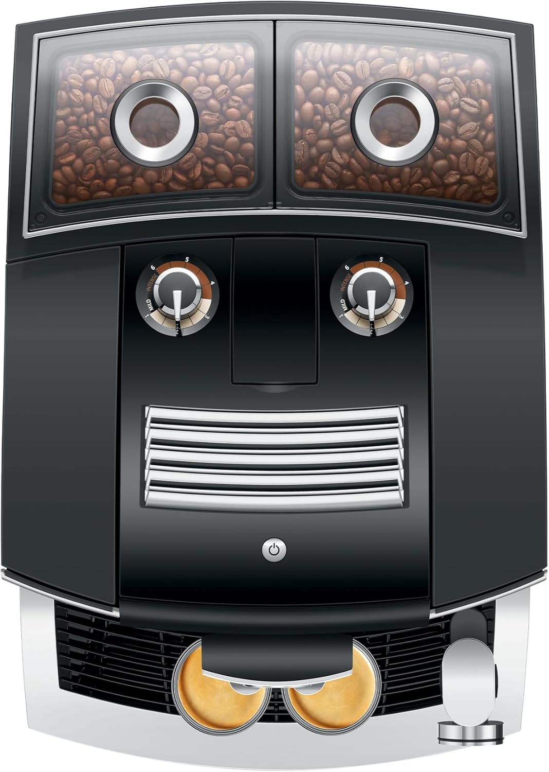 Stainless steel automatic espresso machine with dual boilers, diamond black finish, countertop model — view 4