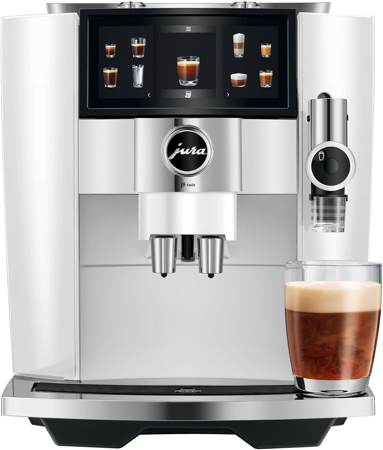 Stainless steel automatic espresso machine with dual boilers, diamond black finish, countertop model — view 5