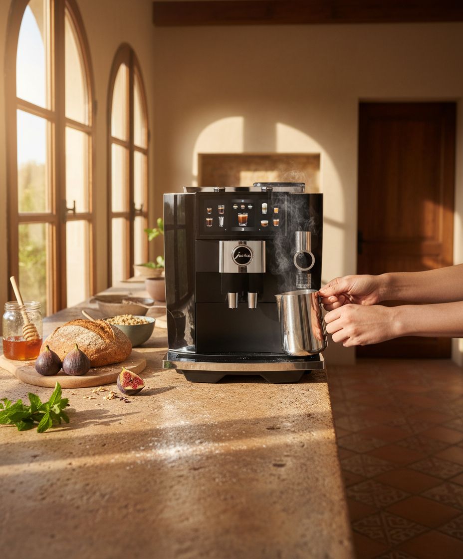 Stainless steel automatic espresso machine with dual boilers, diamond black finish, countertop model — view 3b
