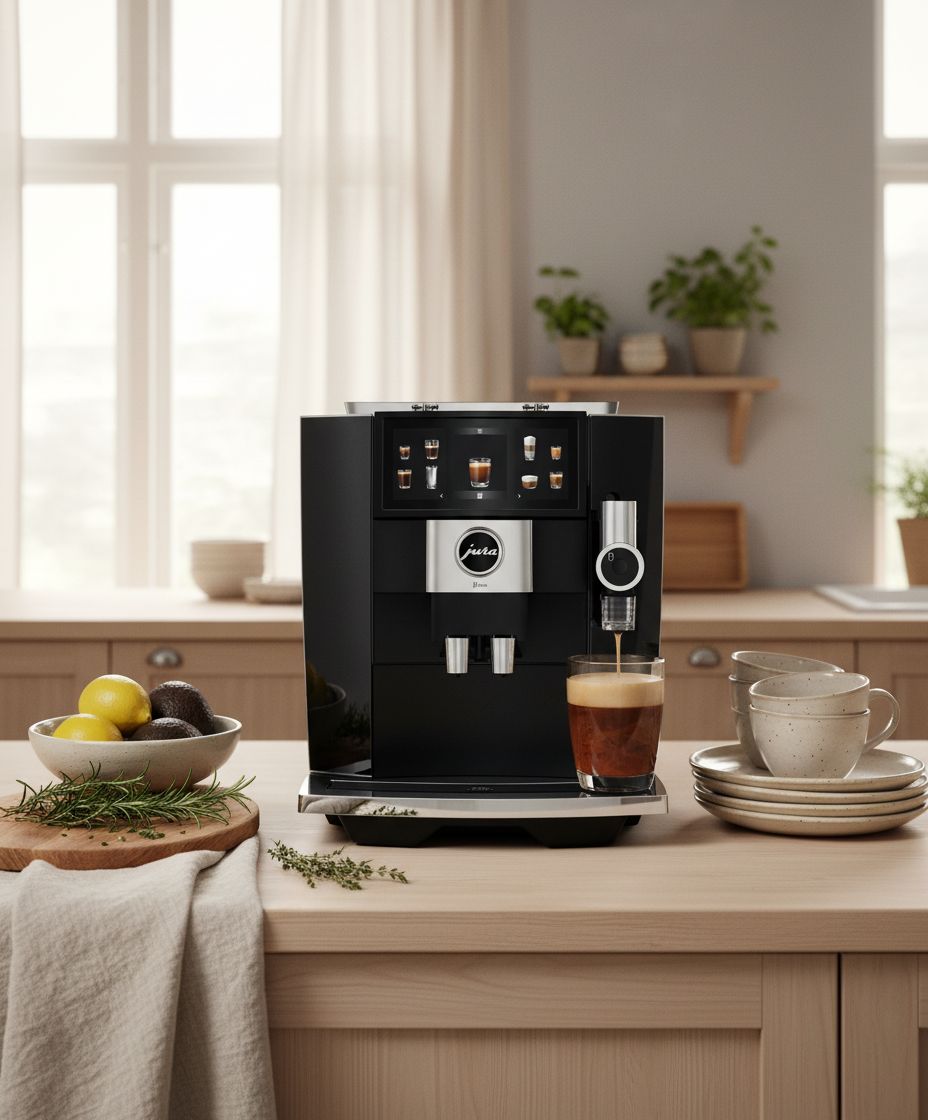 Stainless steel automatic espresso machine with dual boilers, diamond black finish, countertop model — view 7b