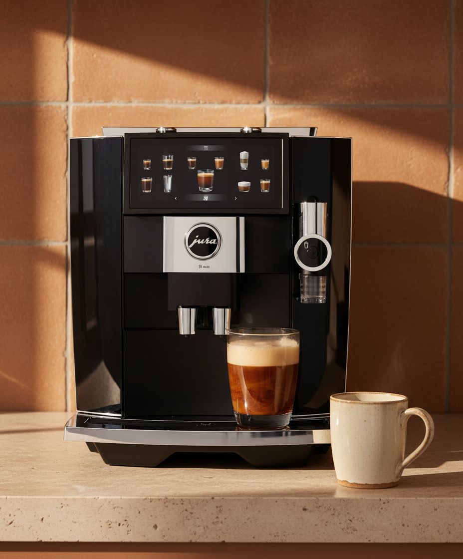 Stainless steel automatic espresso machine with dual boilers, diamond black finish, countertop model — view 4
