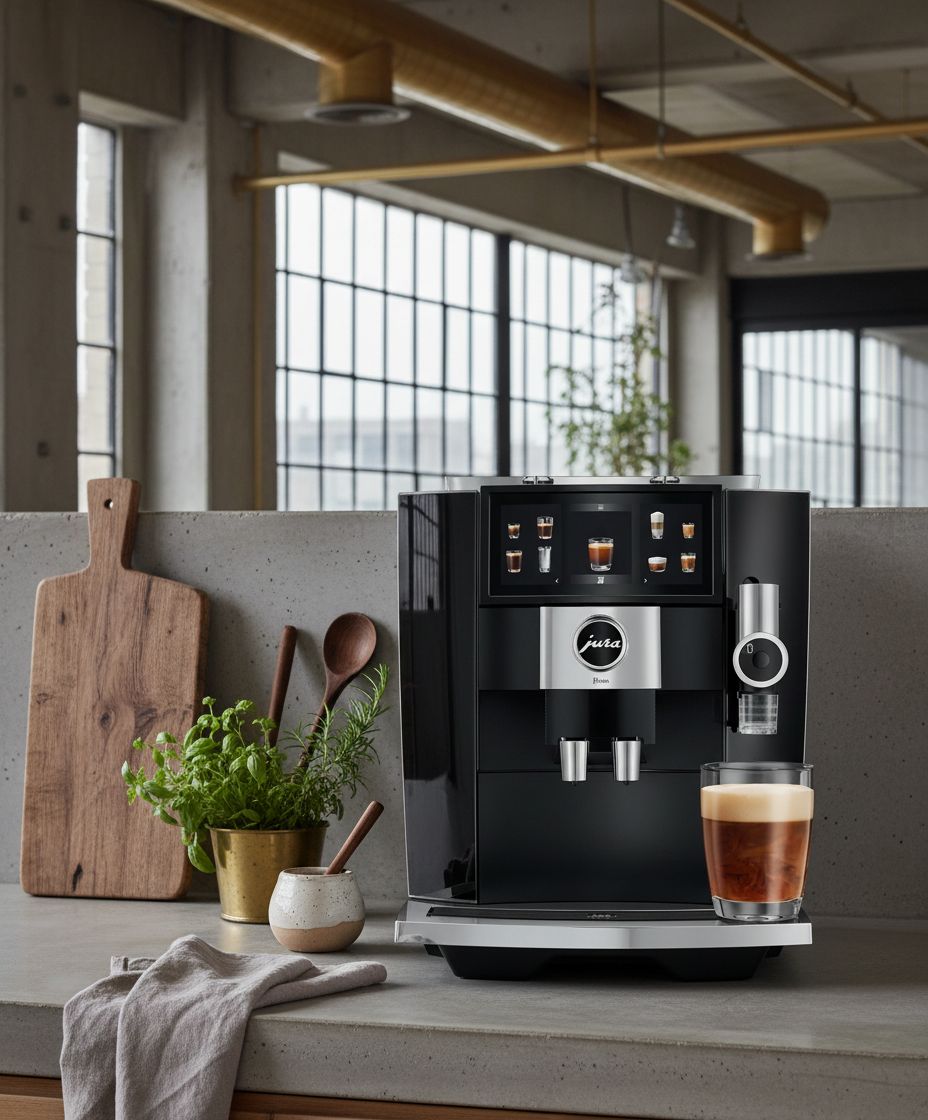 Stainless steel automatic espresso machine with dual boilers, diamond black finish, countertop model — view 5a