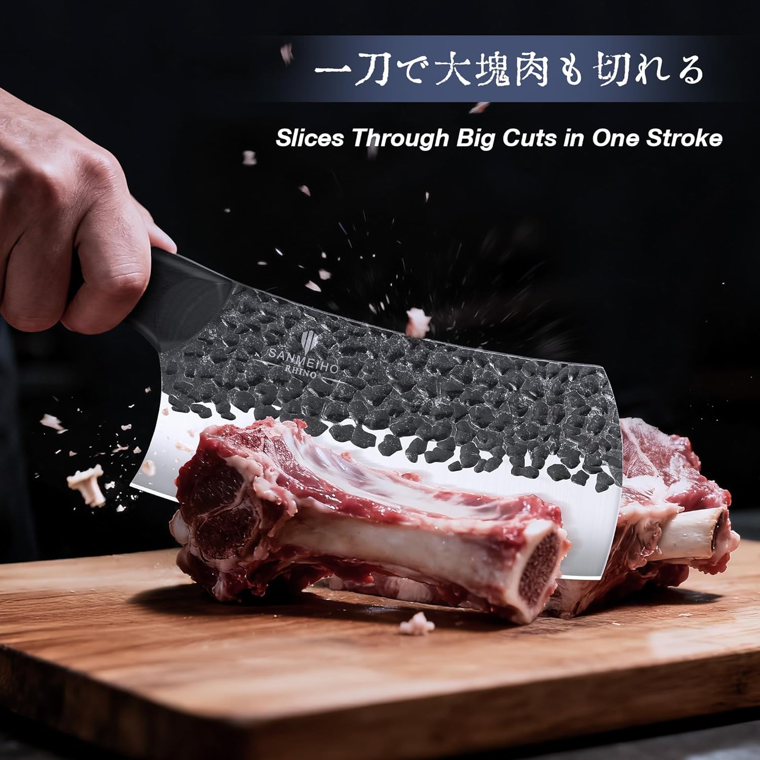 8-piece hand-forged Japanese stainless steel knife set with leather carrying roll bag, including chef knife and meat cleaver โ view 4