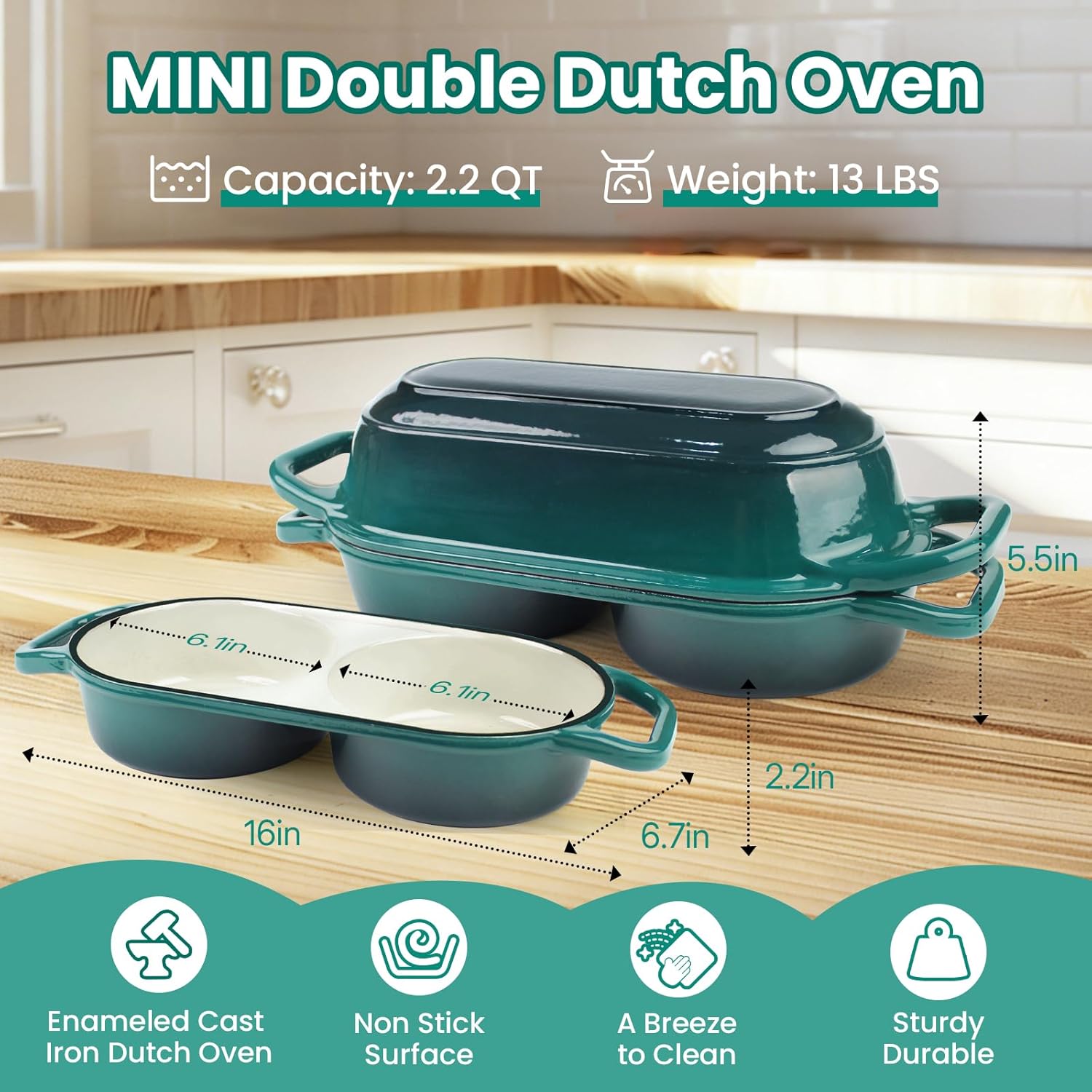 Enameled cast iron Dutch oven with lid in cream, includes round banneton bread proofing basket for sourdough baking — view 3