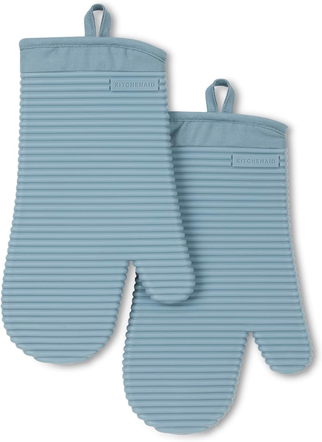 KitchenAid ribbed soft silicone oven mitt in milkshake tan, 7.5x13 inches — view 3