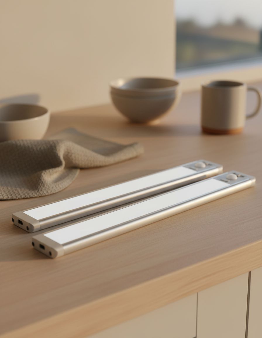 Plastic under-cabinet LED light strip with motion sensor and dimmable brightness control โ view 5b