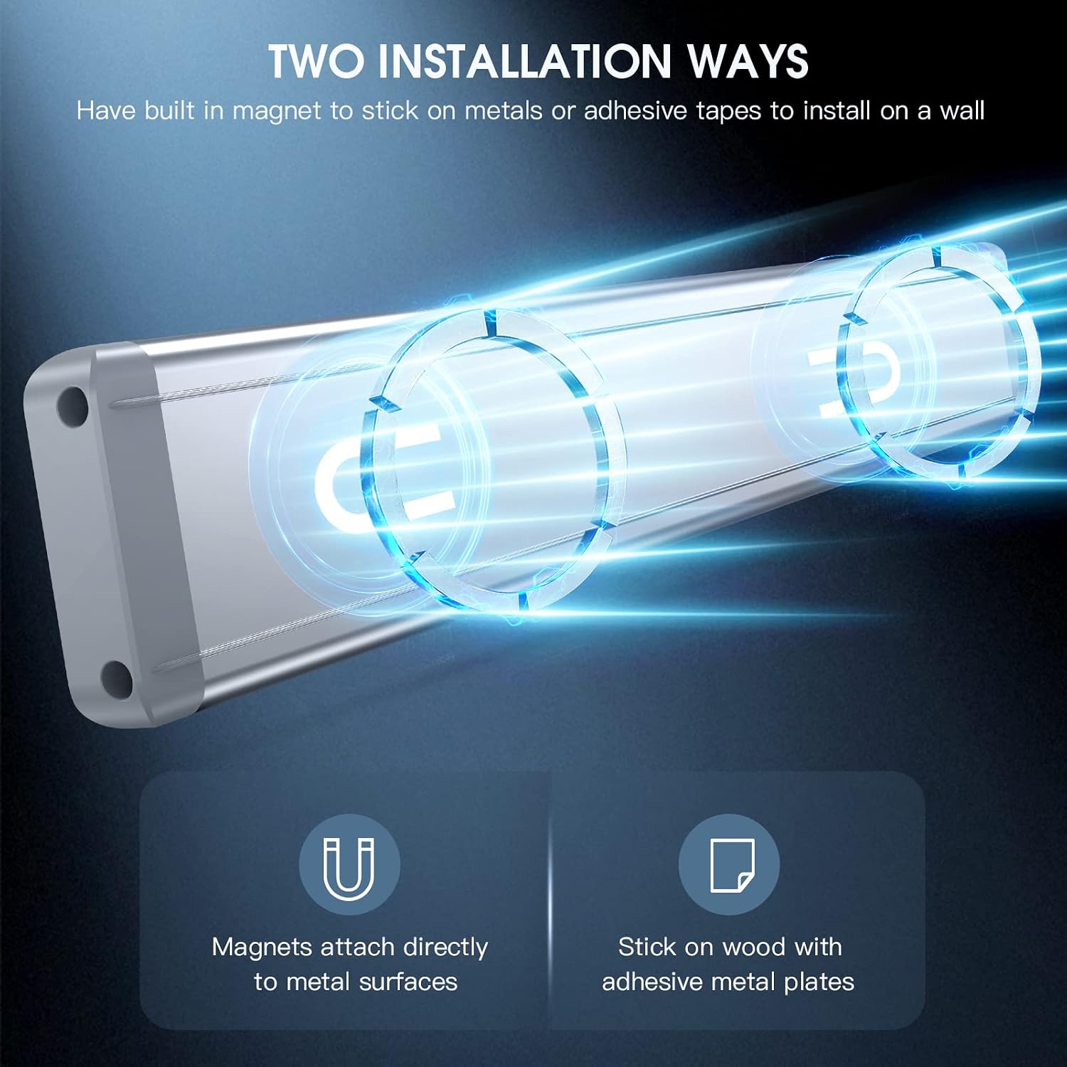 Plastic under-cabinet LED light strip with motion sensor and dimmable brightness control โ view 7a