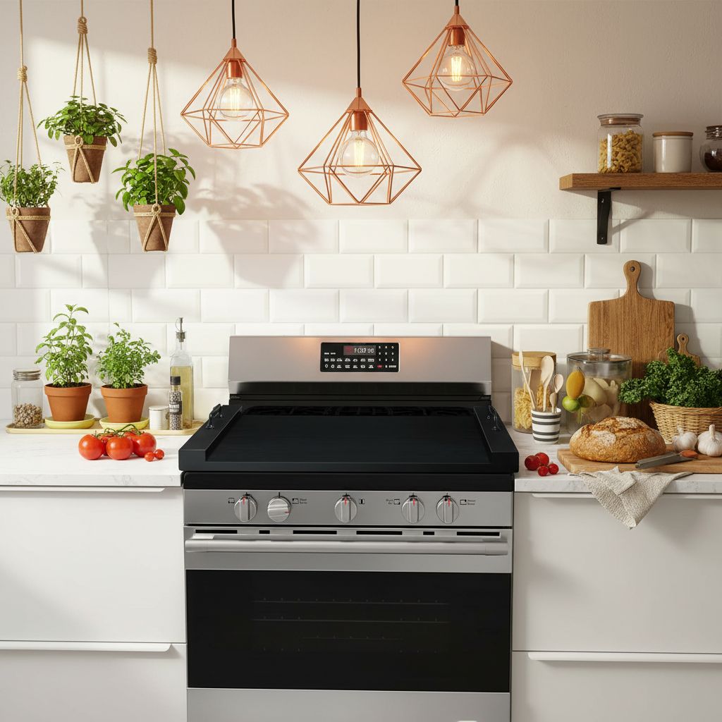 Stainless steel noodle board stovetop cover with handles, suitable for electric and gas ranges — view 7b