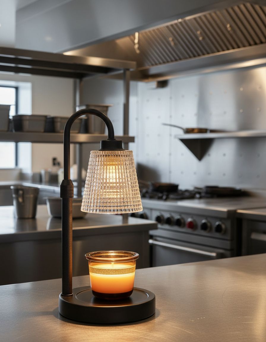 Glass candle warmer lamp with timer function, modern countertop design in clear glass — view 6